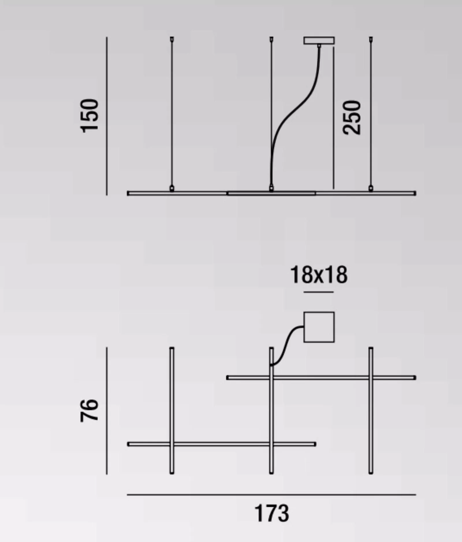 Lampadario a sospensione net bianco moderno led 80w 173cm cct