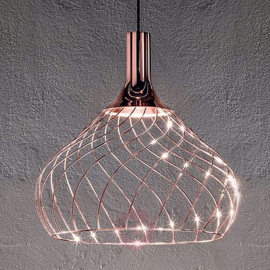 Stilnovo mongolfier lampadrio rame lampada pendente design moderna
