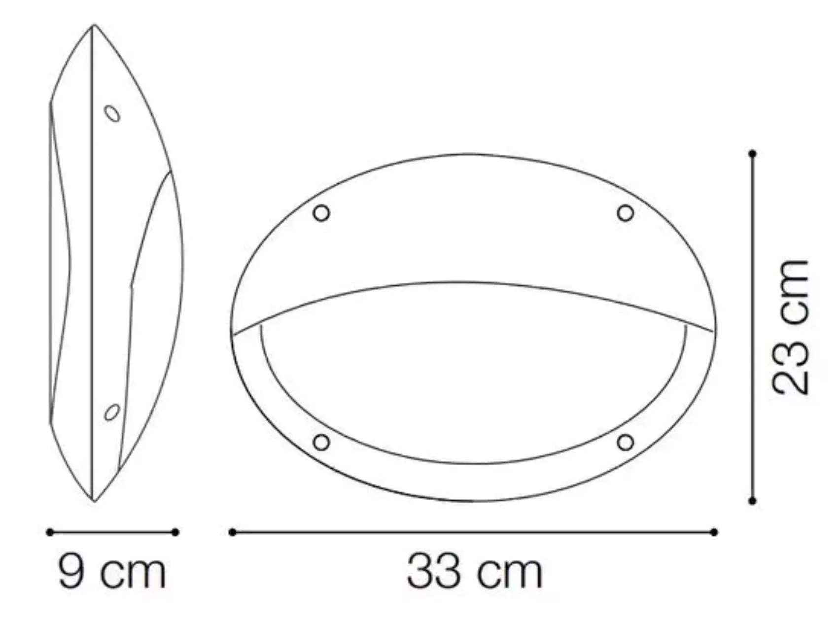 Ideal lux medea-2 ap1 applique per esterno ovale in resina nero ip66 -  096728