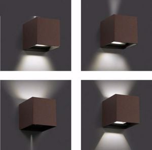 Applique pe cubo led 7w 4000k per interno marrone ip54