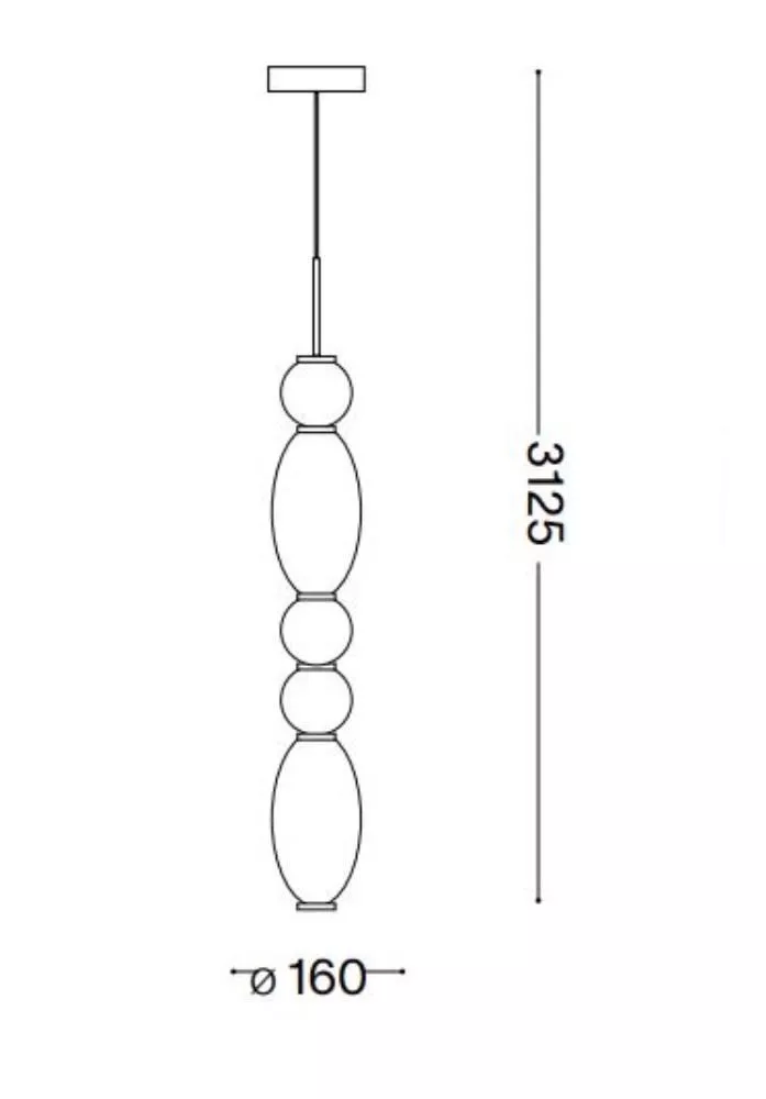 IDEAL-LUX Lumiere-1 SP Lampada a sospensione in Vetro a LED