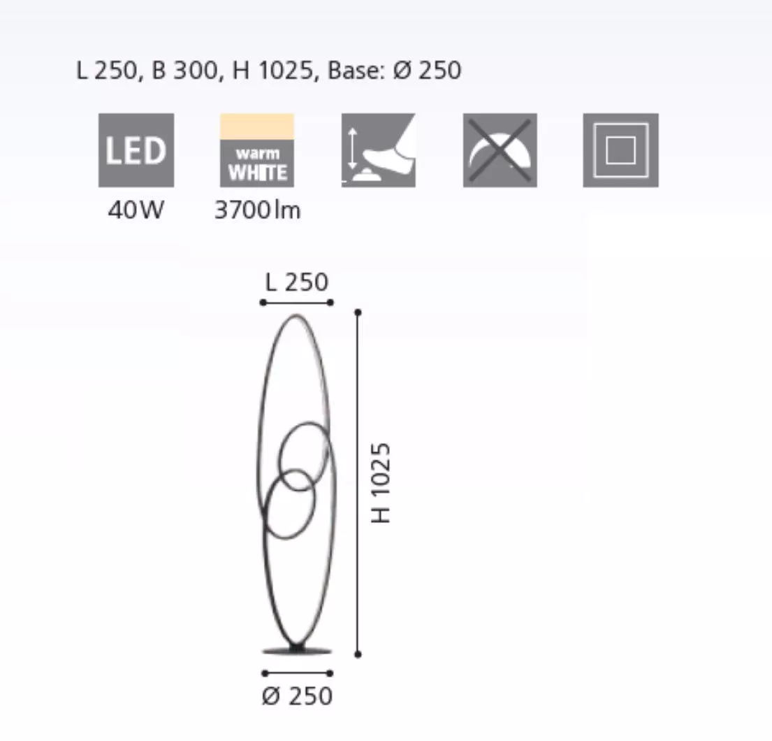 Vesta Piantana da terra a LED in stile moderno collezione Block