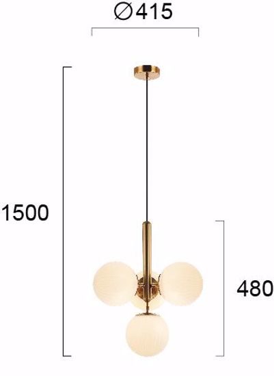 Lampadario oro stile moderno sfere vetro bianco