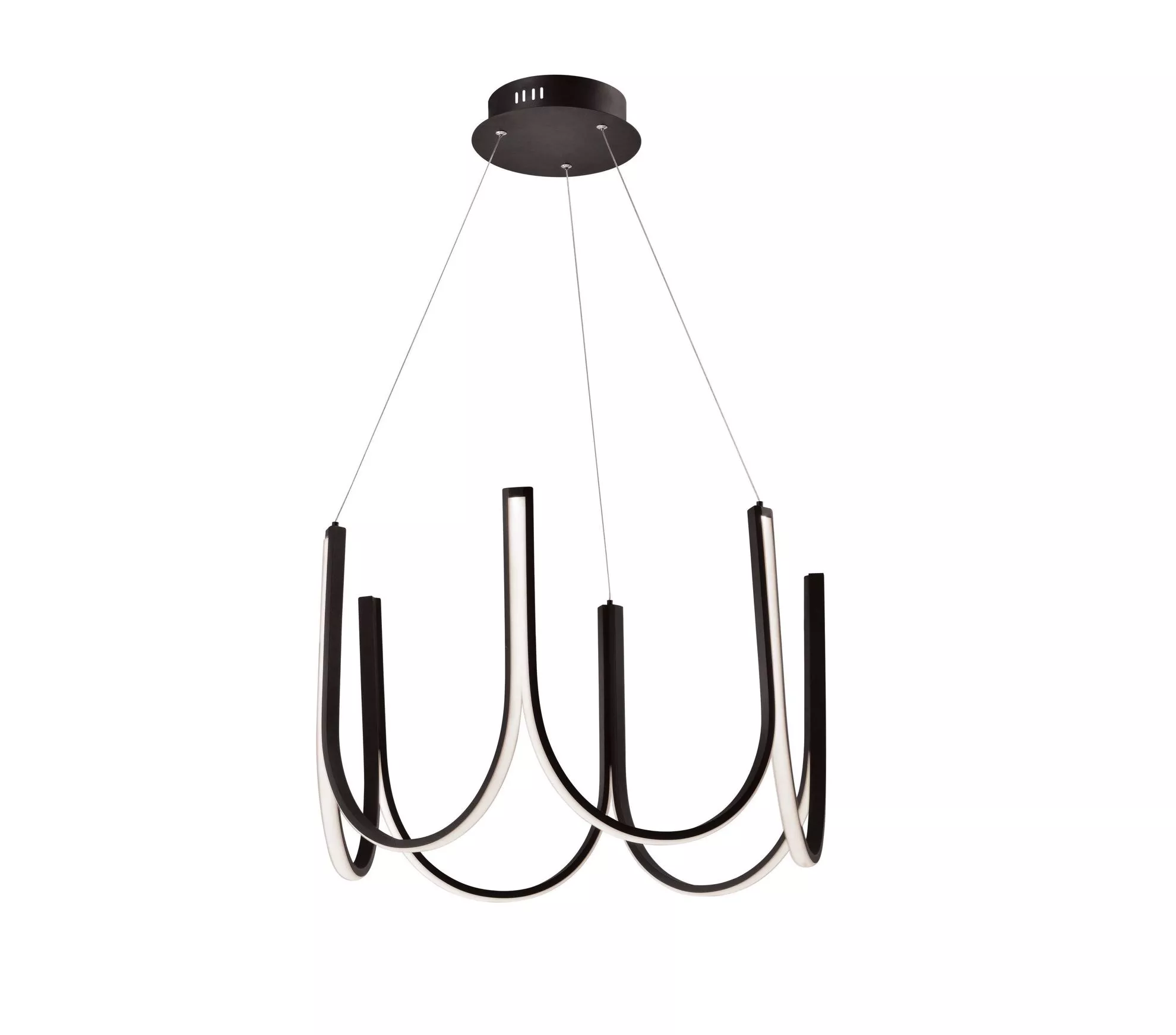 Lampadario moderno a led per soggiorno e camera design nero tpl 0063