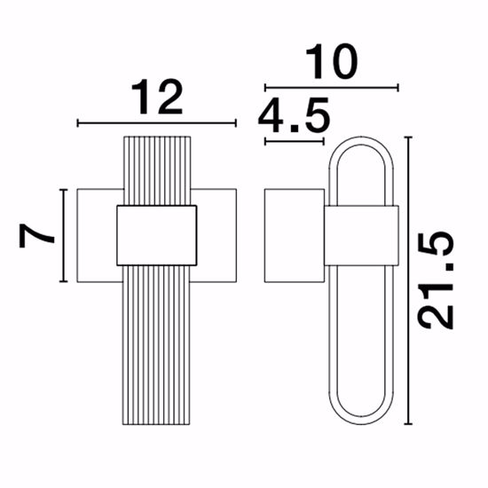 Applique da parete dorato design contemporaneo led 10w 3000k