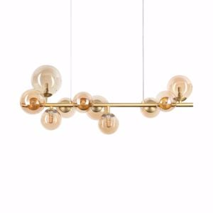 Ideal lux perlage sp10 lampadario ambra oro design