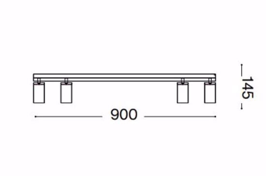 Ideal lux profilo bianco plafoniera con 4 faretti led 7w 3000k