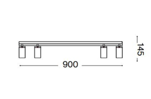 Ideal lux profilo pl4 plafoniera con faretti led orientabili nero