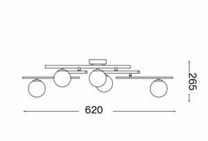 Ideal lux atlas pl5 plafoniera moderna oro 5 sfere vetro bianco