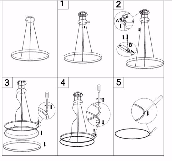 Vivida lifering-o lampadario a sospensione sabbia cerchio led 50w 3000k 4000k dimmerabile