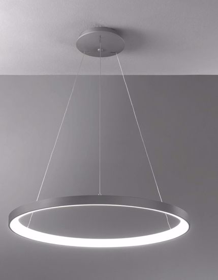 Lampadario moderno led 80w 3000k 4000k dimmerabile vivida lifering titanio