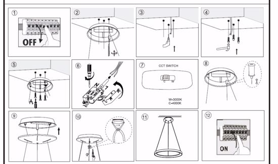 Lampadario moderno led 80w 3000k 4000k dimmerabile vivida lifering titanio