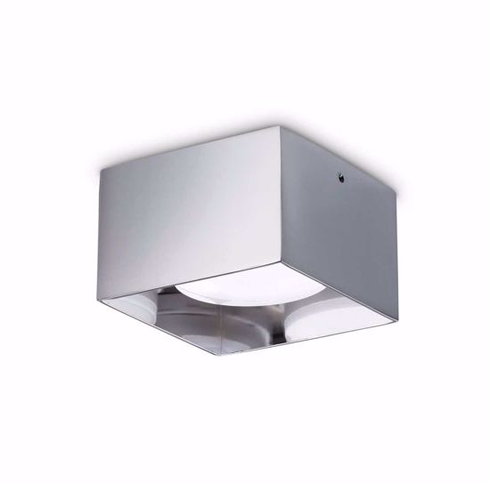 Faretto led ideal lux spike pl1 square cromo quadrato gx53 3000k