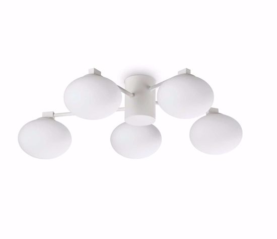 Ideal lux hermes pl5 d60 plafoniera bianca 5 luci per camera da letto