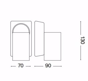 Ideal lux rudy ap1 square applique per camera da letto nera orientabile gu10 