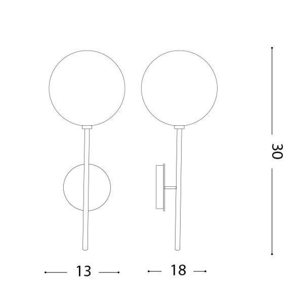 Ideal lux applique sfera trasparente equinoxe ap1 cromo