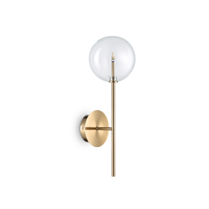 Applique sfera in vetro trasparente equinoxe ap1 ottone ideal lux