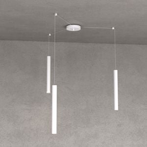 Lampadario a sospensione top light cilindri bianco per soggiorno