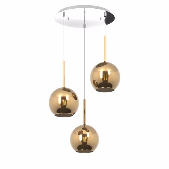 Lampadario a sospensione vetri specchiati oro top light future