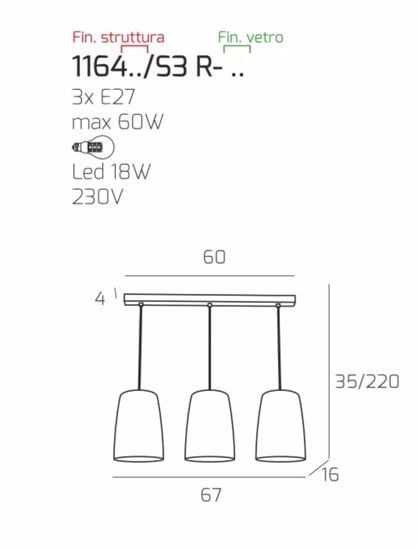 Lampadario a sospensione vetri ambra per soggiorno shaded toplight