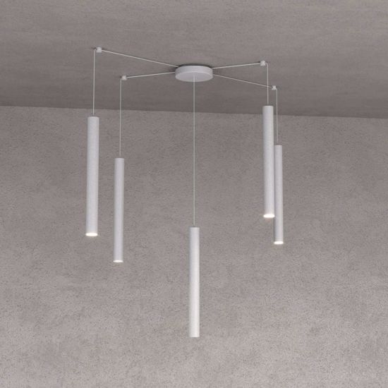 Lampadario a sospensione cilindri grigio top light