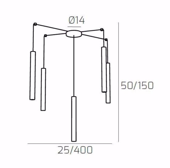 Lampadario a sospensione cilindri grigio top light