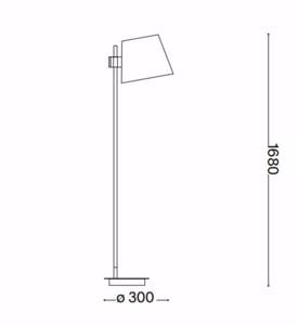 Axel pt1 ideal lux piantana legno naturale paralume bianco