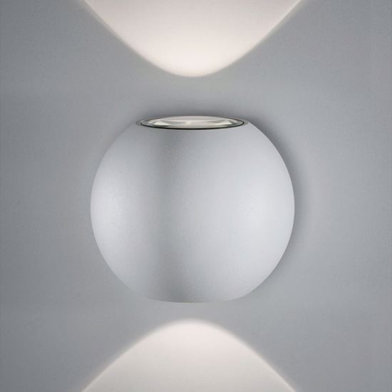 Applique led sfera bianca biemissione 3w 3000k 4000k dimmerabile vivida sky fall