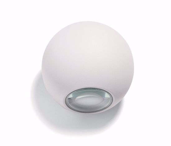 Applique led sfera bianca biemissione 3w 3000k 4000k dimmerabile vivida sky fall