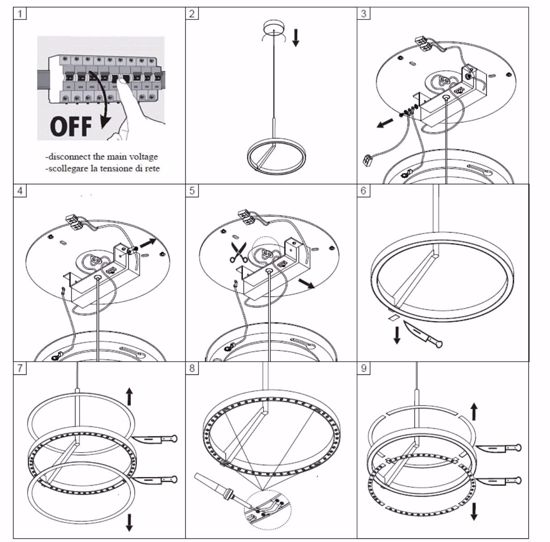 Lampadario da cucina vivida meridiana titanio led 44w 3000k 4000k dimmerabile