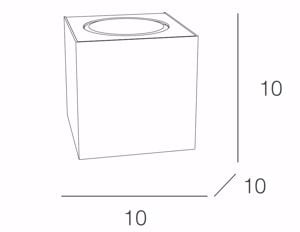 Applique cubo da parete tortora top light plate