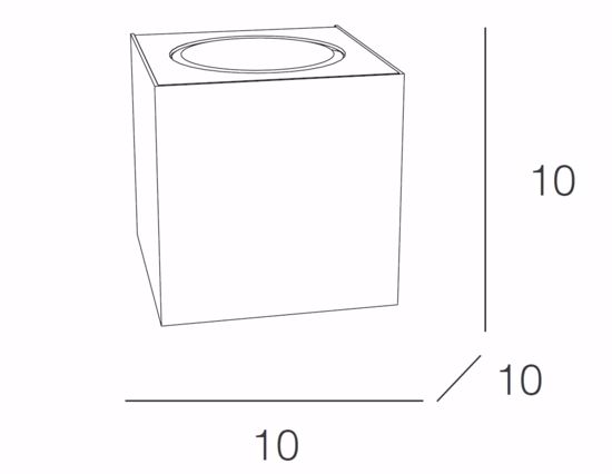 Applique cubo da parete tortora top light plate