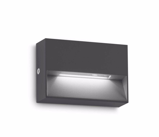 Dedra ap small ideal lux segnapasso da esterno antracite ip65 led 3000k