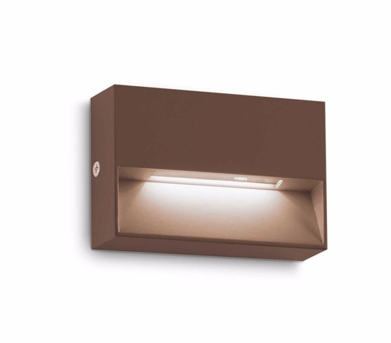 Ideal lux dedra ap small segnapasso da esterno marrone led 3000k ip65