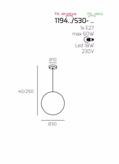 Lampada a sospensione sfera di vetro bronzo