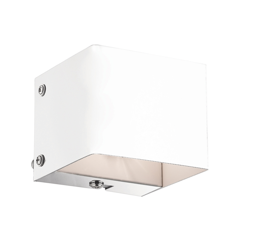 Flash ap1 ideal lux lampada da parete cubo metallo bianco per interni