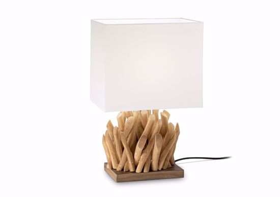 Snell tl1 small abat jour da comodino legno per camera da letto ideal lux