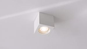 Plafone quadrato cubo di gesso da soffitto bianco pitturabile 220v gu10 led