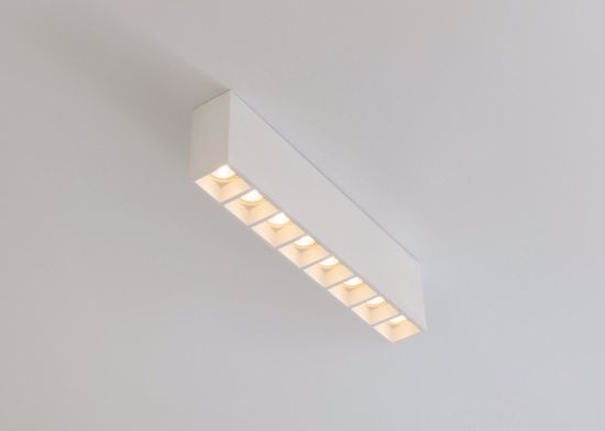 Lampada in gesso bianco verniciabile 8 luci gu10 led da soffitto