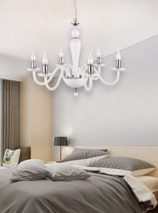 Ondaluce pagan lampadario stanza da letto classico vetro bianco sei luci