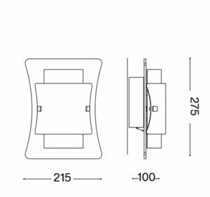 Triplo ap1 applique lampada da parete triplo vetro bianco ideal lux