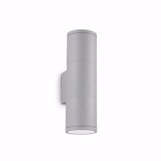 Gun ap2 small applique da esterno tubolare grigio 2 luci ideal lux