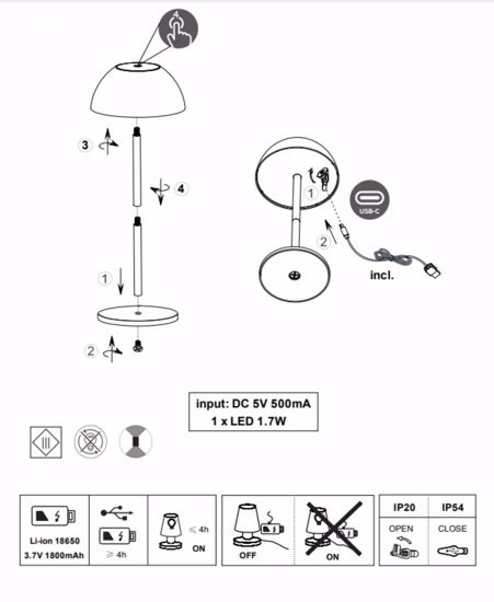 Lampada portatile senza fili rossa led moderna per esterno