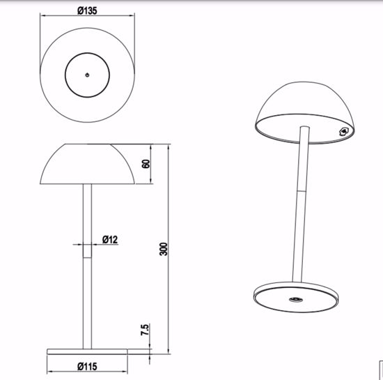 Lampada portatile senza fili rossa led moderna per esterno