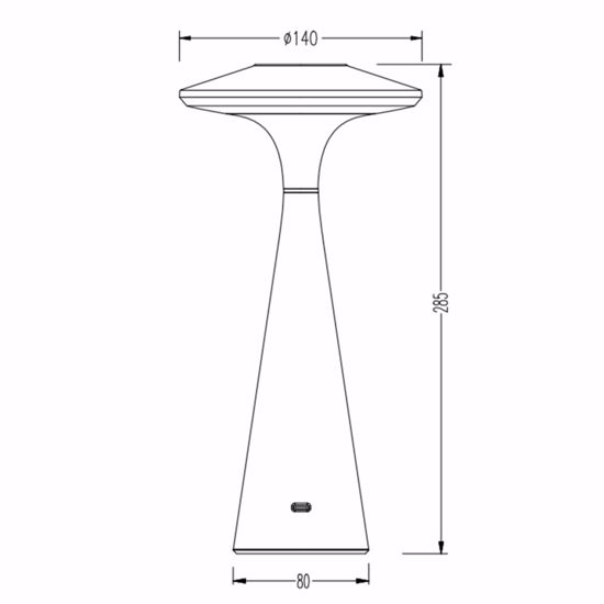 Lampada senza fili led tricolor grigio design moderna ricaricabile portatile