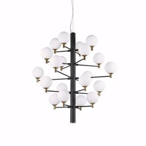 Lampadario a sospensione copernico ideal lux sp20 nero