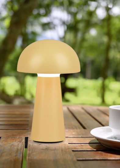 Lampada da tavolo senza fili giallo per esterni ricaricabile moderna