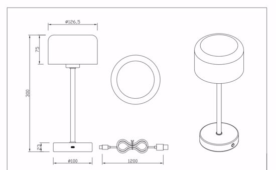 Lampada da tavolo senza fili oro lucido design moderna led 3000k per interni