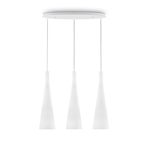 Milk sp3 ideal lux lampadario a sospensione bianca per tavolo soggiorno moderno 3 luci