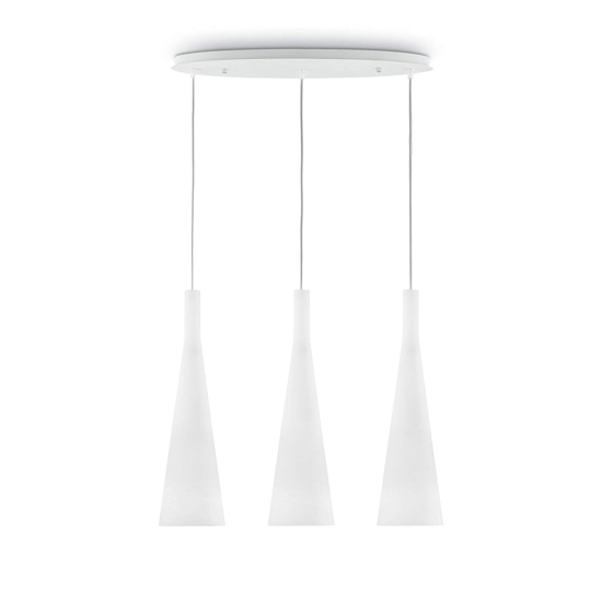 Milk sp3 ideal lux lampadario a sospensione bianca per tavolo soggiorno moderno 3 luci